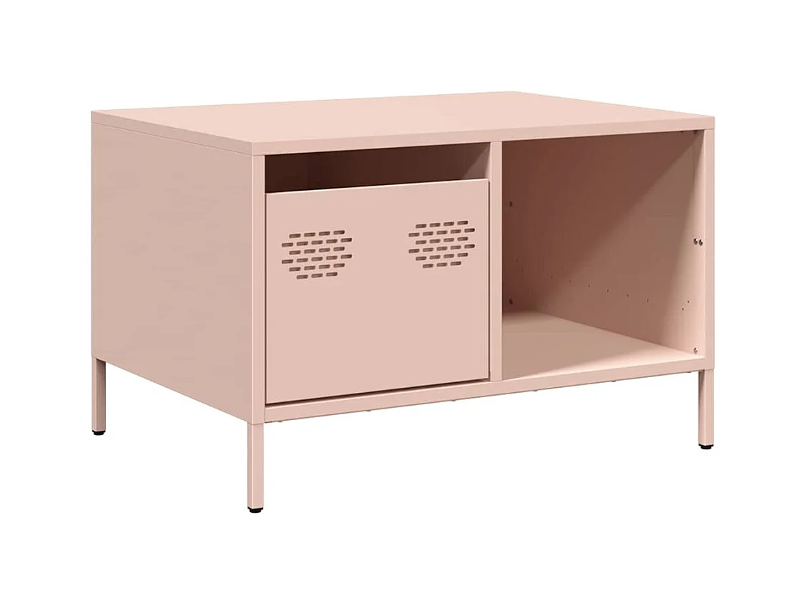 Table basse rose 68,5x50x43,5 cm acier laminé à froid