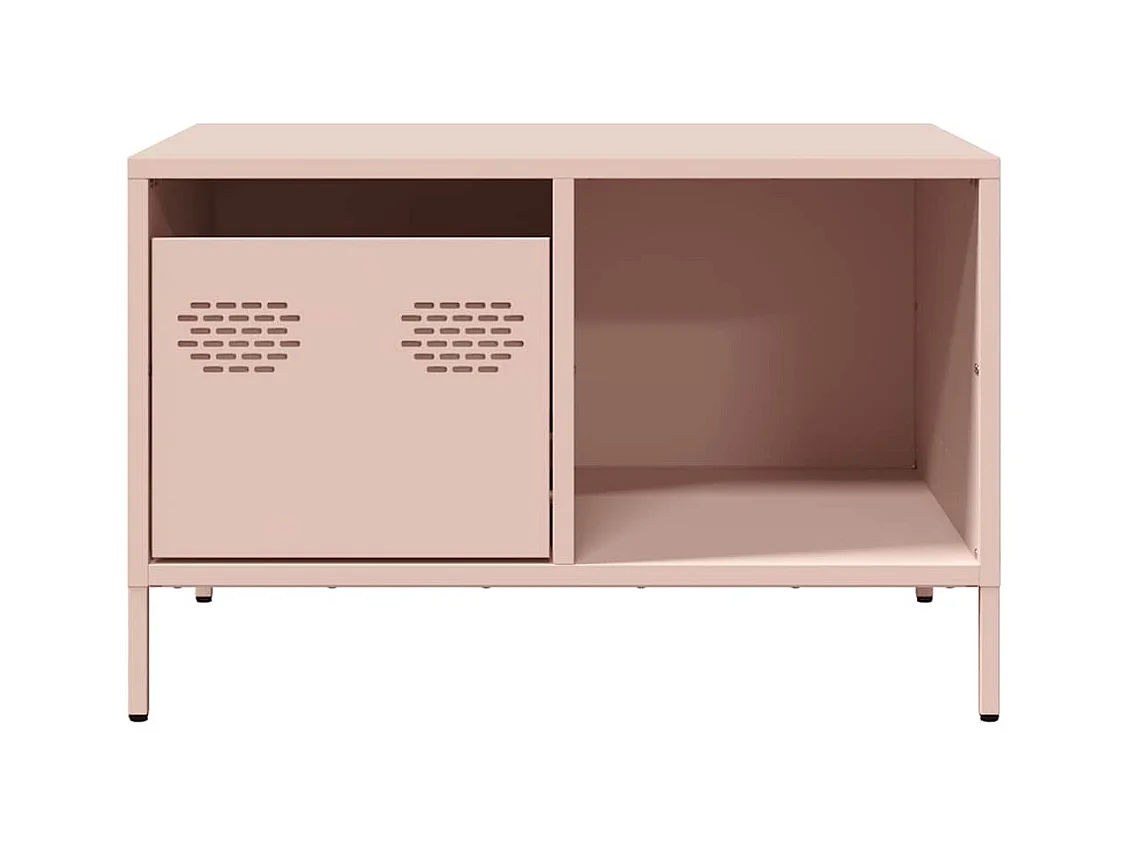 Table basse rose 68,5x50x43,5 cm acier laminé à froid