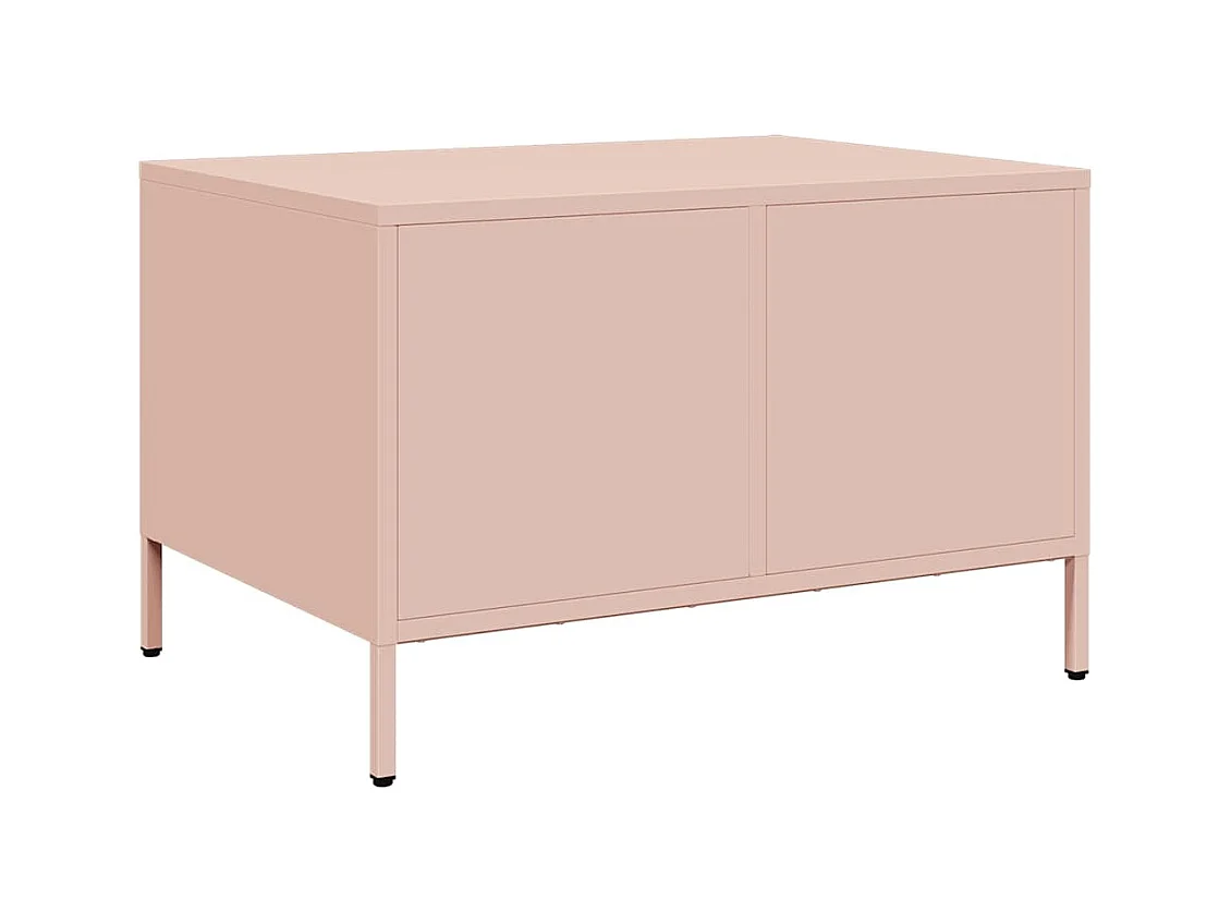 Table basse rose 68,5x50x43,5 cm acier laminé à froid
