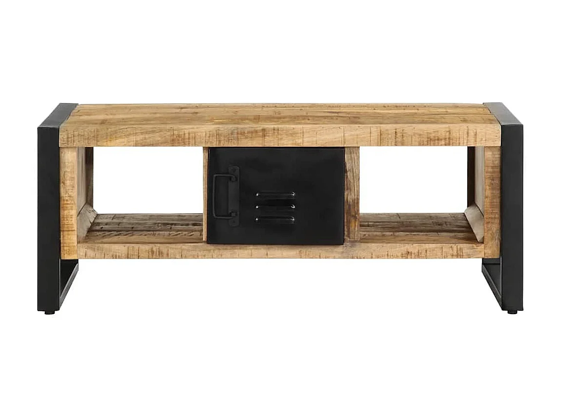 Table basse 90x50x36 cm bois de manguier massif brut
