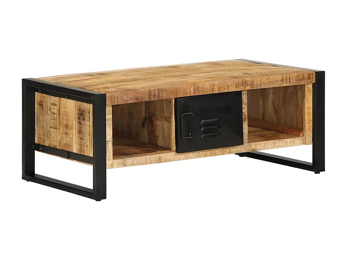 Couchtisch 90x50x36 cm massives rohes Mangoholz