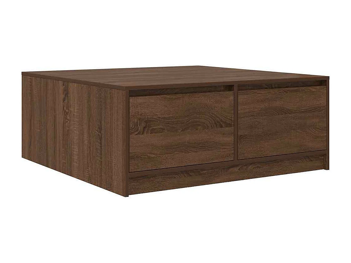 Tavolino con cassetti rovere marrone 100x100x40 cm