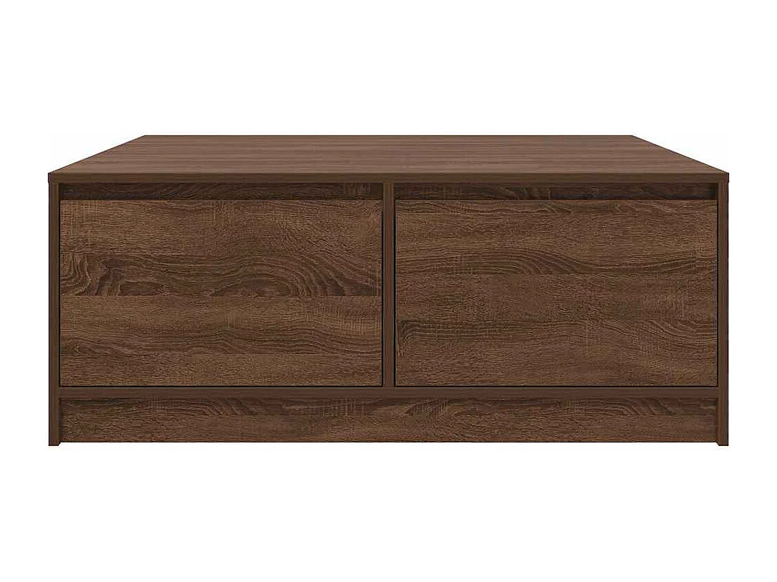 Tavolino con cassetti rovere marrone 100x100x40 cm