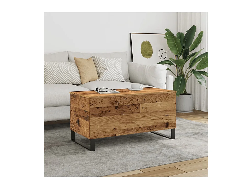 Tavolino da caffè in legno vecchio 90x44,5x45 cm in legno ingegnerizzato