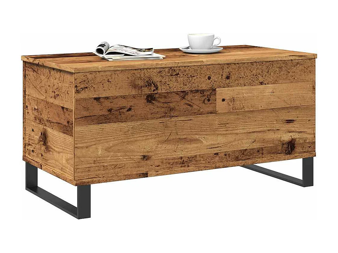 Table basse vieux bois 90x44,5x45 cm bois d'ingénierie