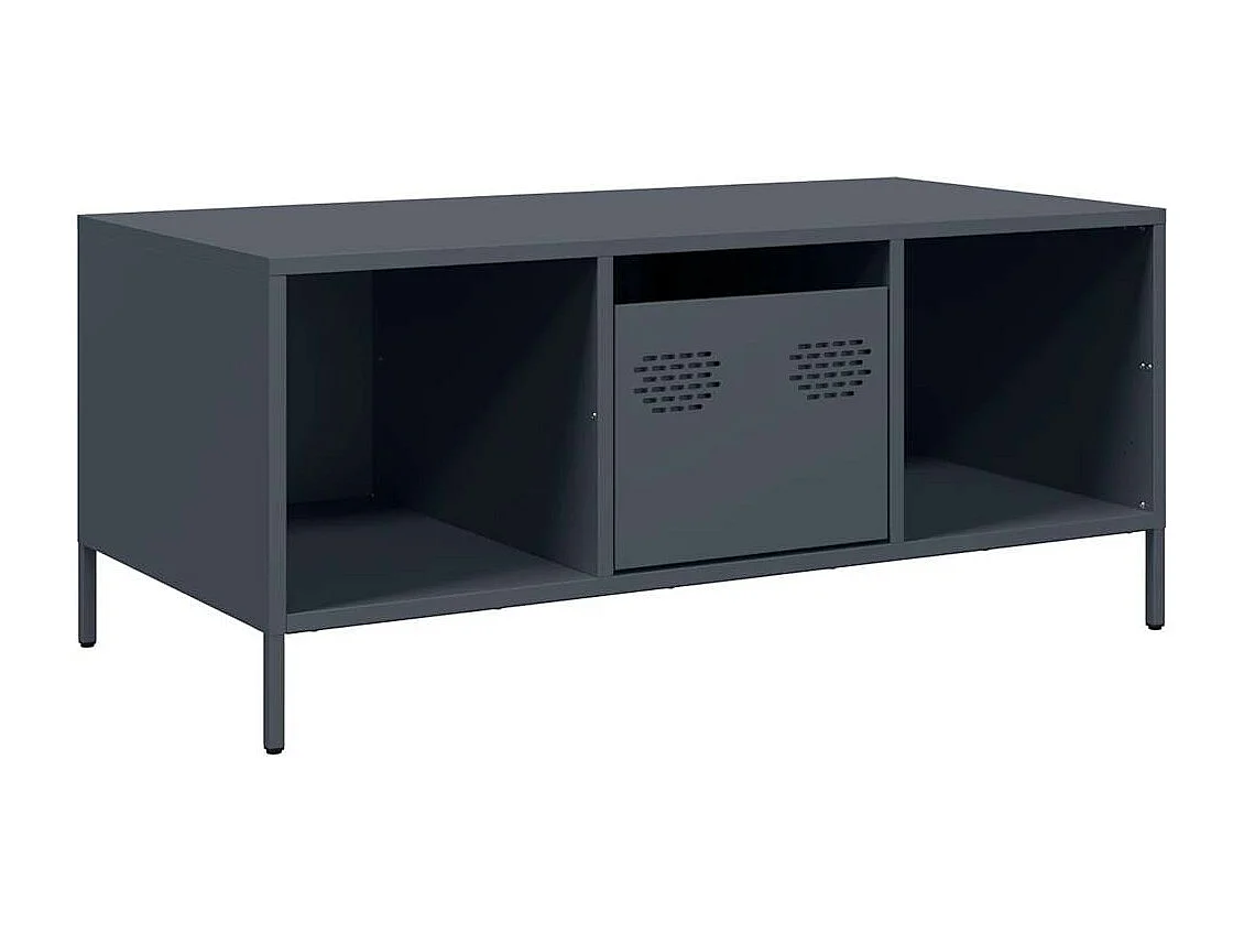 Table basse anthracite 101,5x50x43,5 cm acier laminé à froid