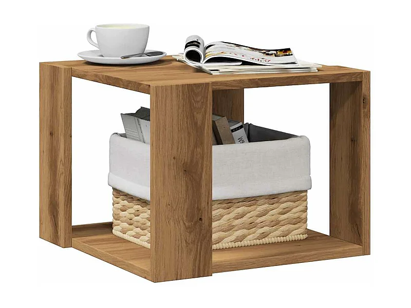 Tavolino artigianale in rovere 40x40x30 cm in legno ingegnerizzato