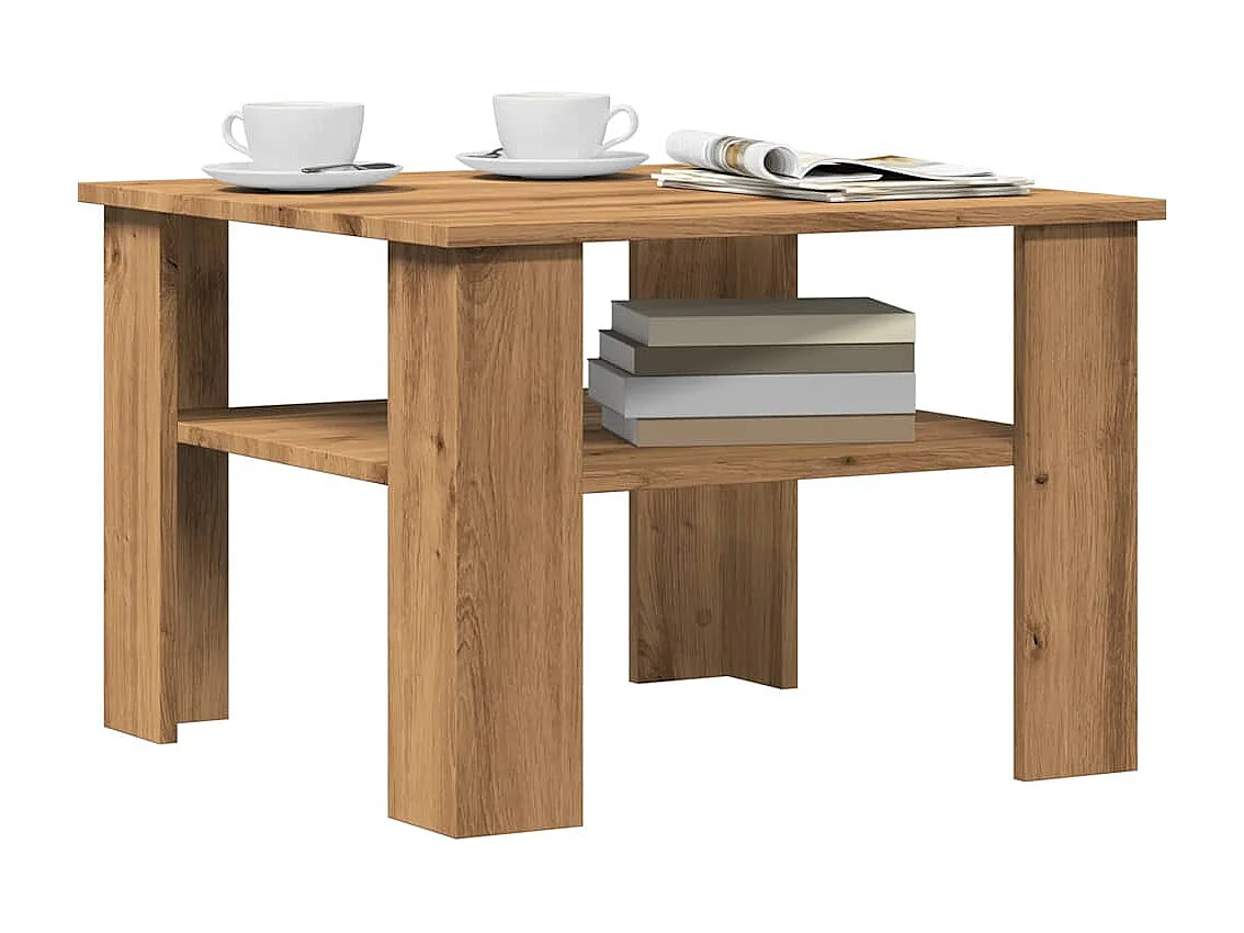 Mesa de centro feita à mão em carvalho 60x60x42cm madeira de engenharia