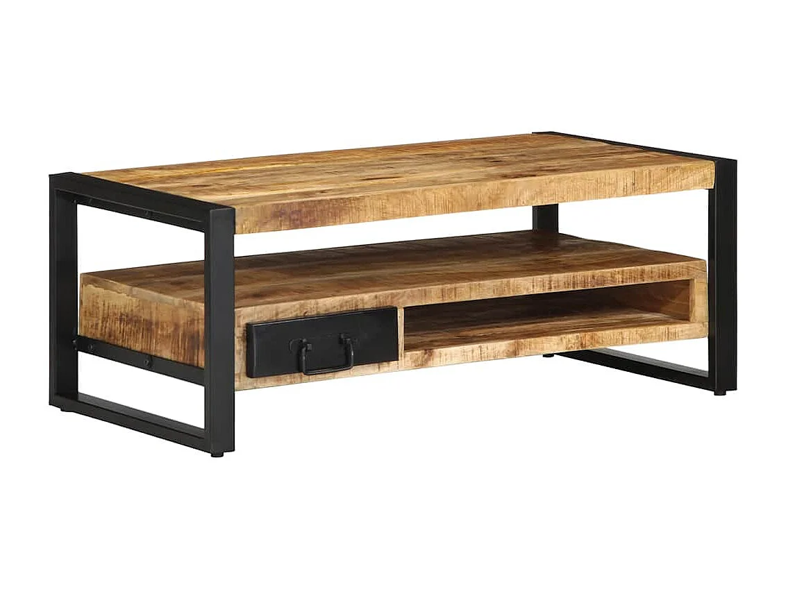 Couchtisch 90x50x36 cm massives rohes Mangoholz