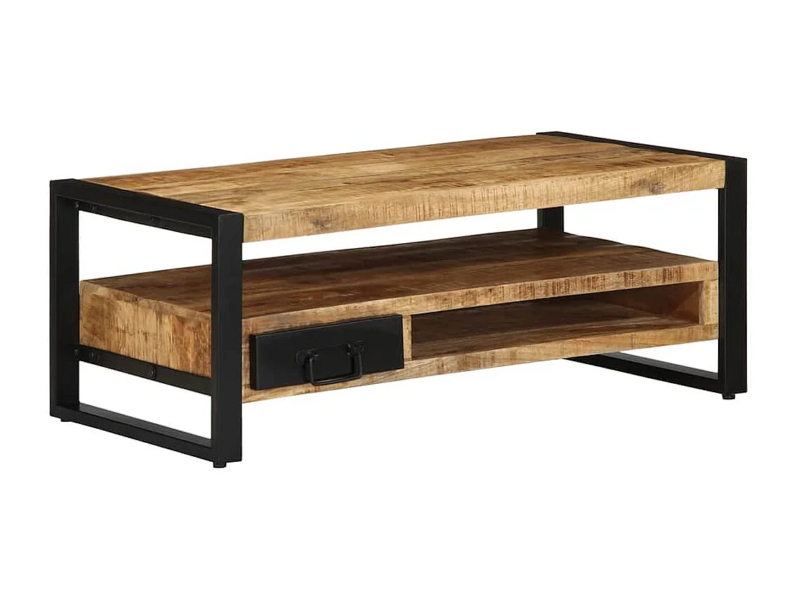 Couchtisch 90x50x36 cm massives rohes Mangoholz