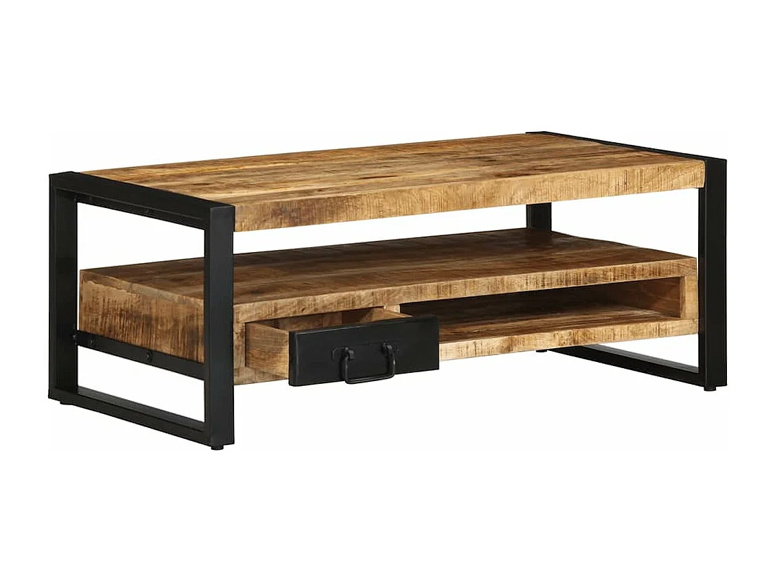 Couchtisch 90x50x36 cm massives rohes Mangoholz