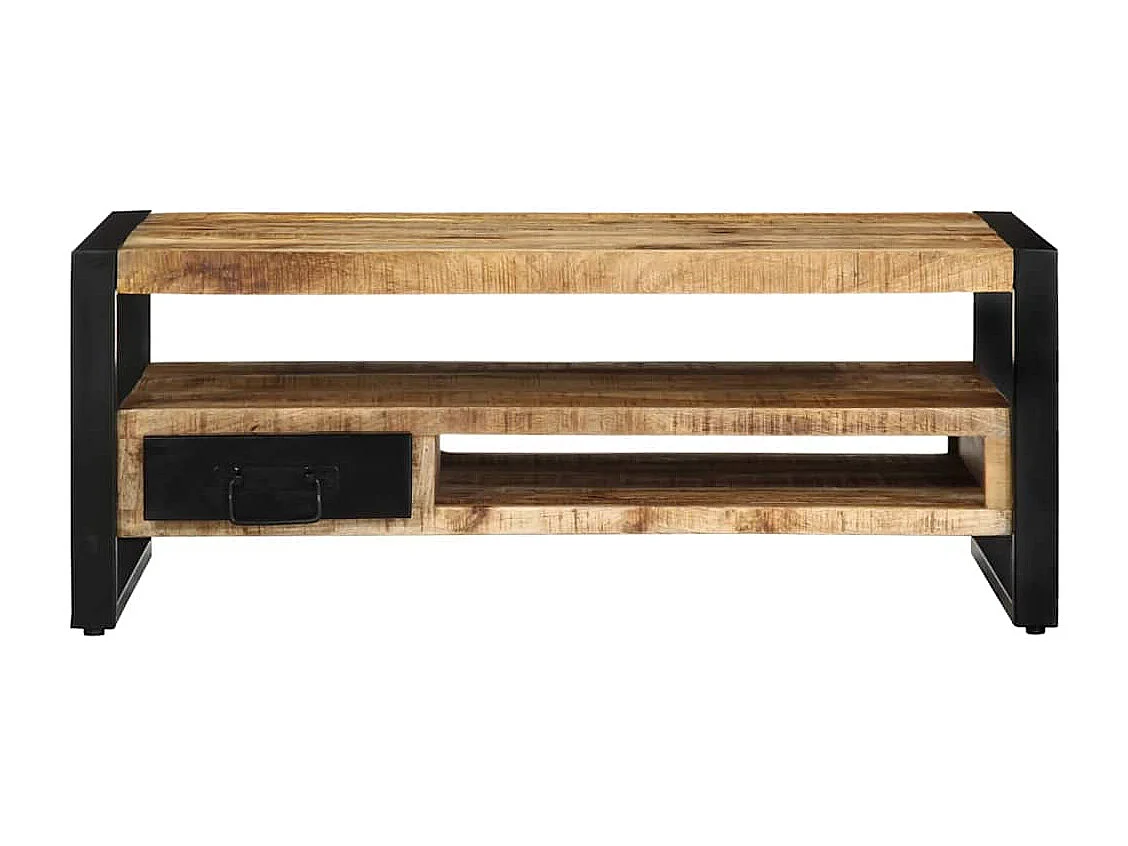 Couchtisch 90x50x36 cm massives rohes Mangoholz