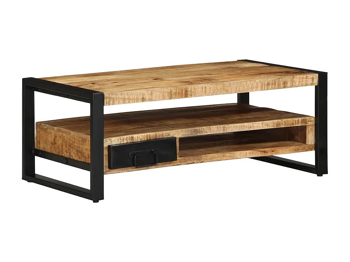 Couchtisch 90x50x36 cm massives rohes Mangoholz