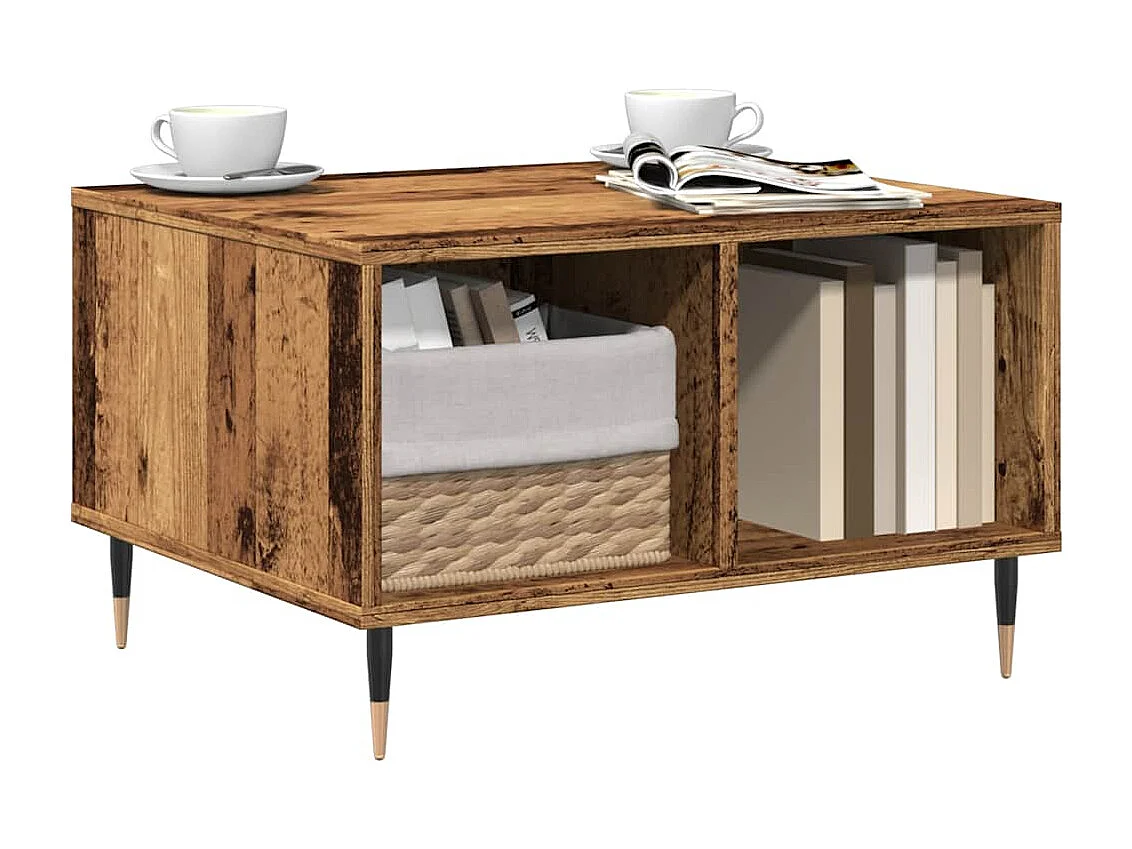 Tavolino da caffè in legno vecchio 60x50x36,5 cm in legno ingegnerizzato