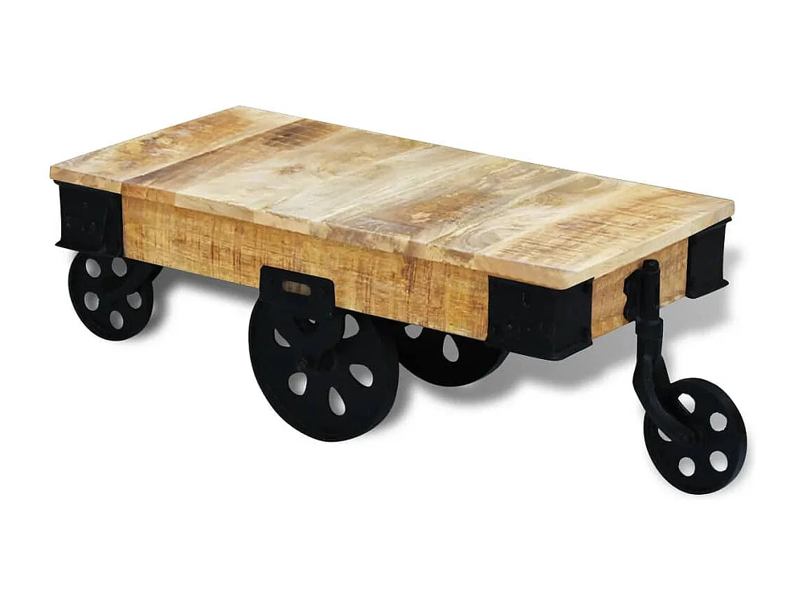 vidal XL Tavolino con ruote Legno di mango grezzo