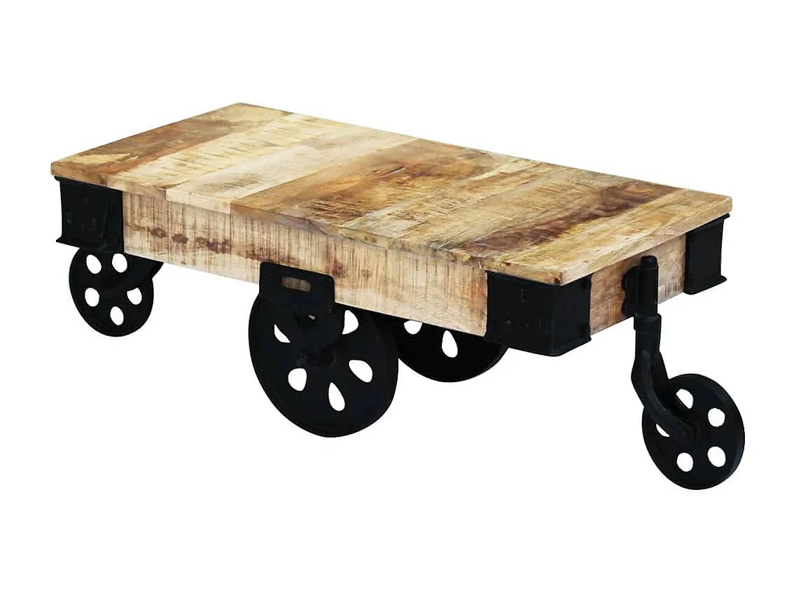 vidal XL Tavolino con ruote Legno di mango grezzo