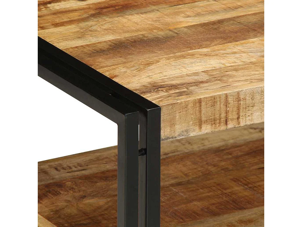 Mesa de centro 70x50x38 cm madeira maciça de manga crua