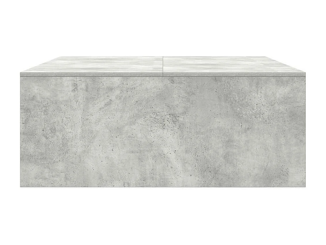 Table basse avec tiroirs gris béton 100x100x40 cm