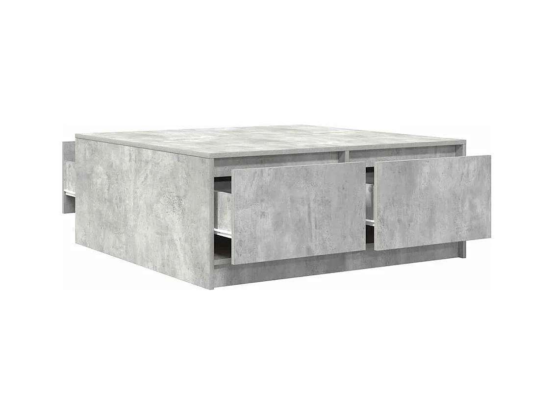 Couchtisch mit Schubladen Betongrau 100x100x40 cm