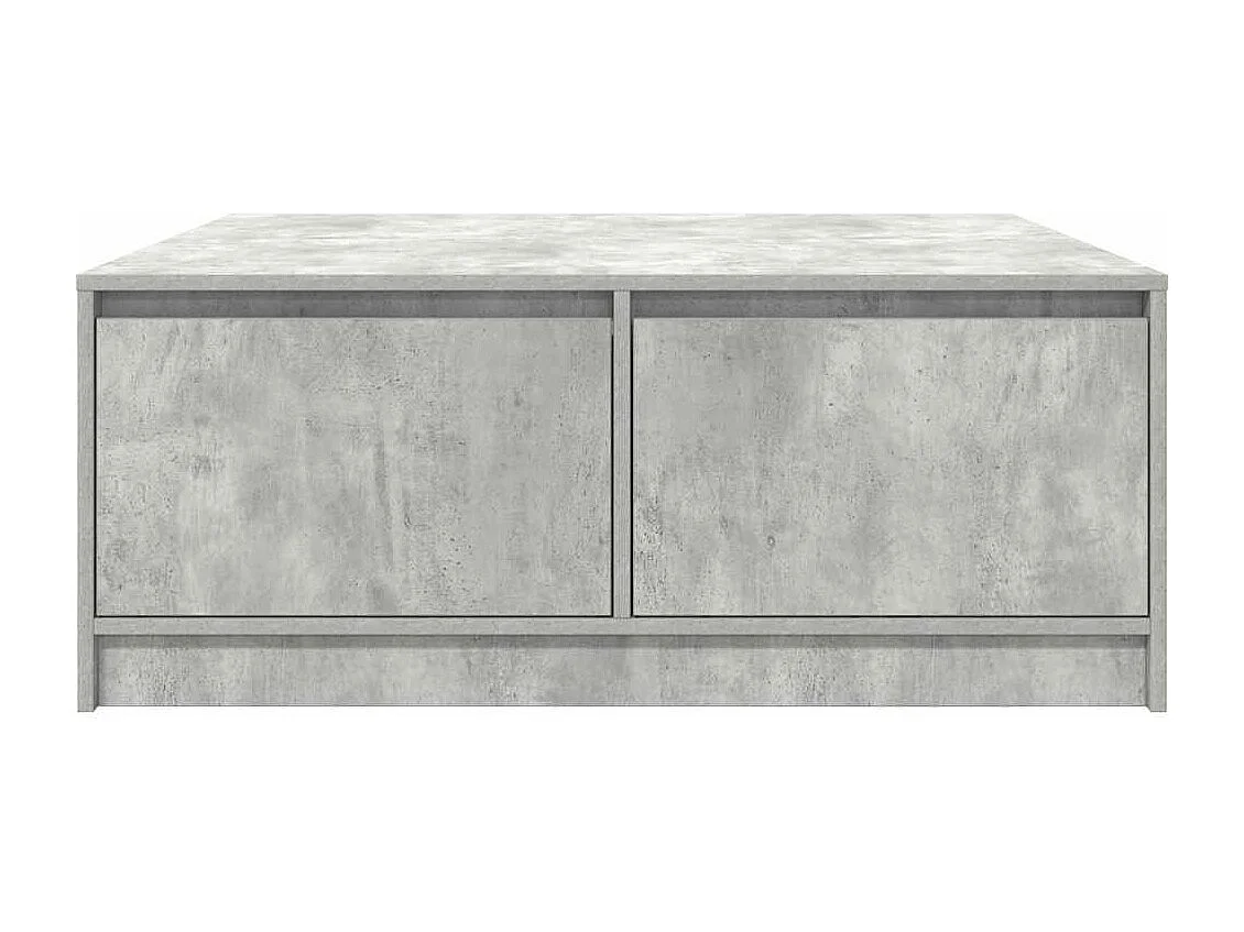 Mesa de centro con cajones gris hormigón 100x100x40 cm