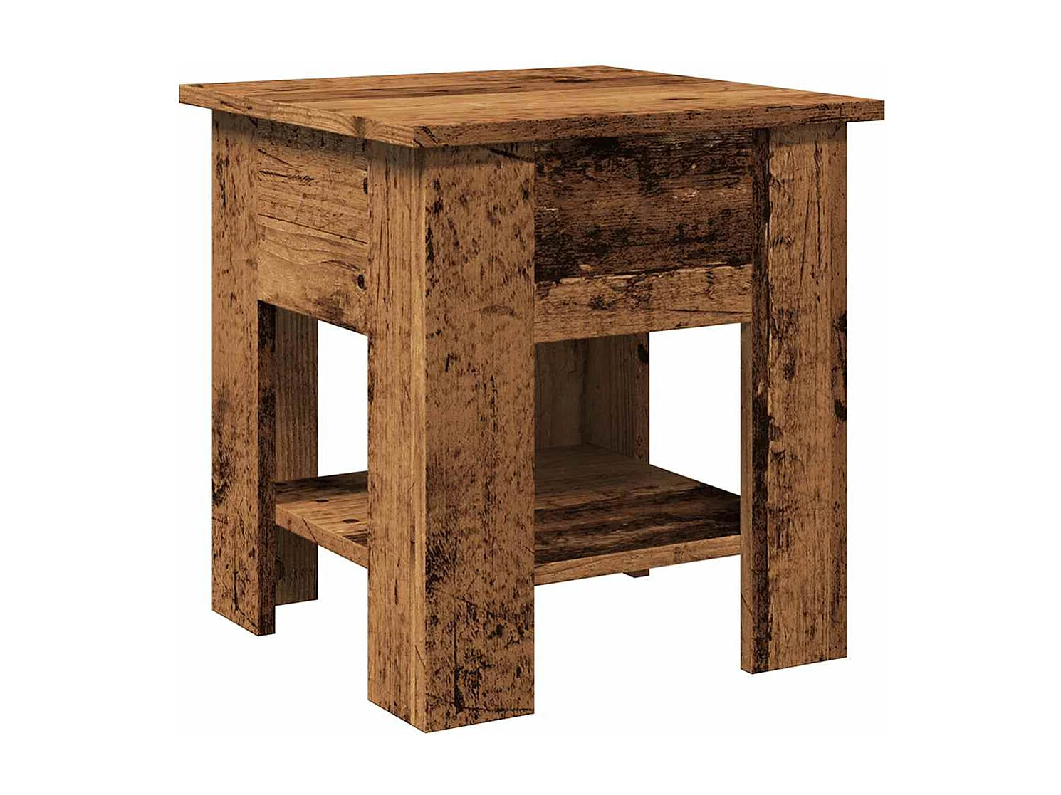 Tavolino in legno vecchio 40x40x42 cm in legno ingegnerizzato