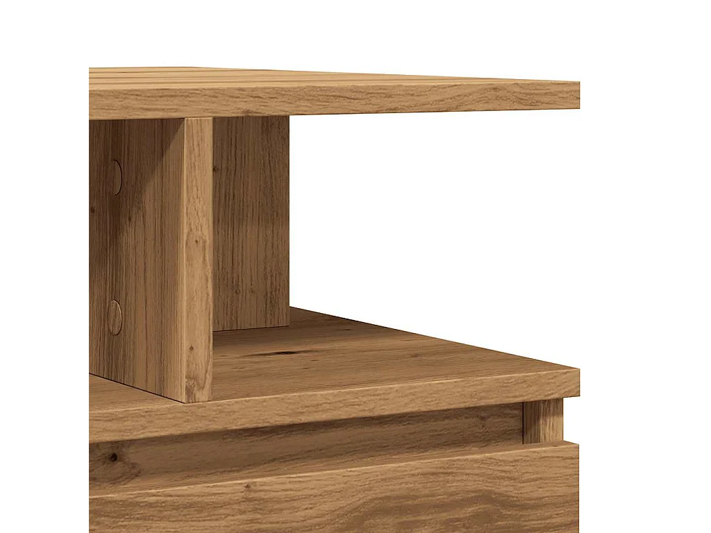 Tavolino artigianale in rovere 90x49x45 cm in legno ingegnerizzato