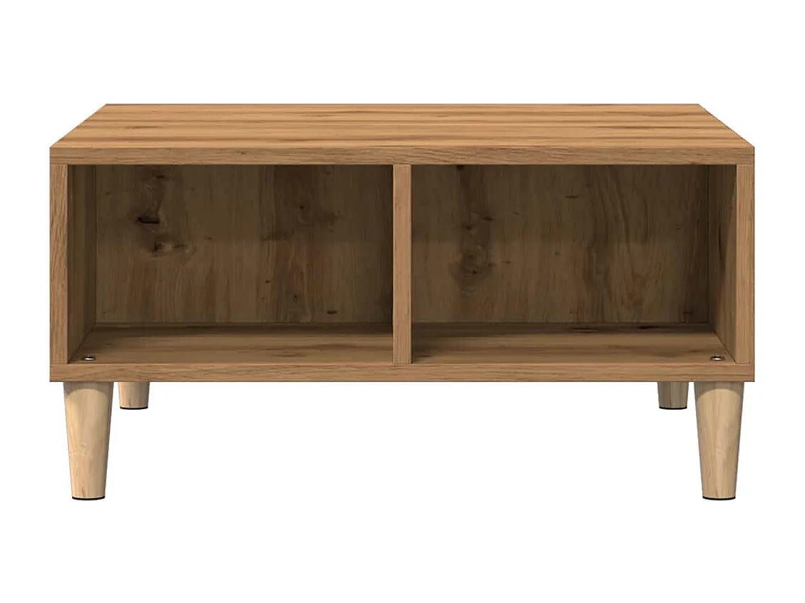 Tavolino artigianale in rovere 60x60x30 cm in legno ingegnerizzato