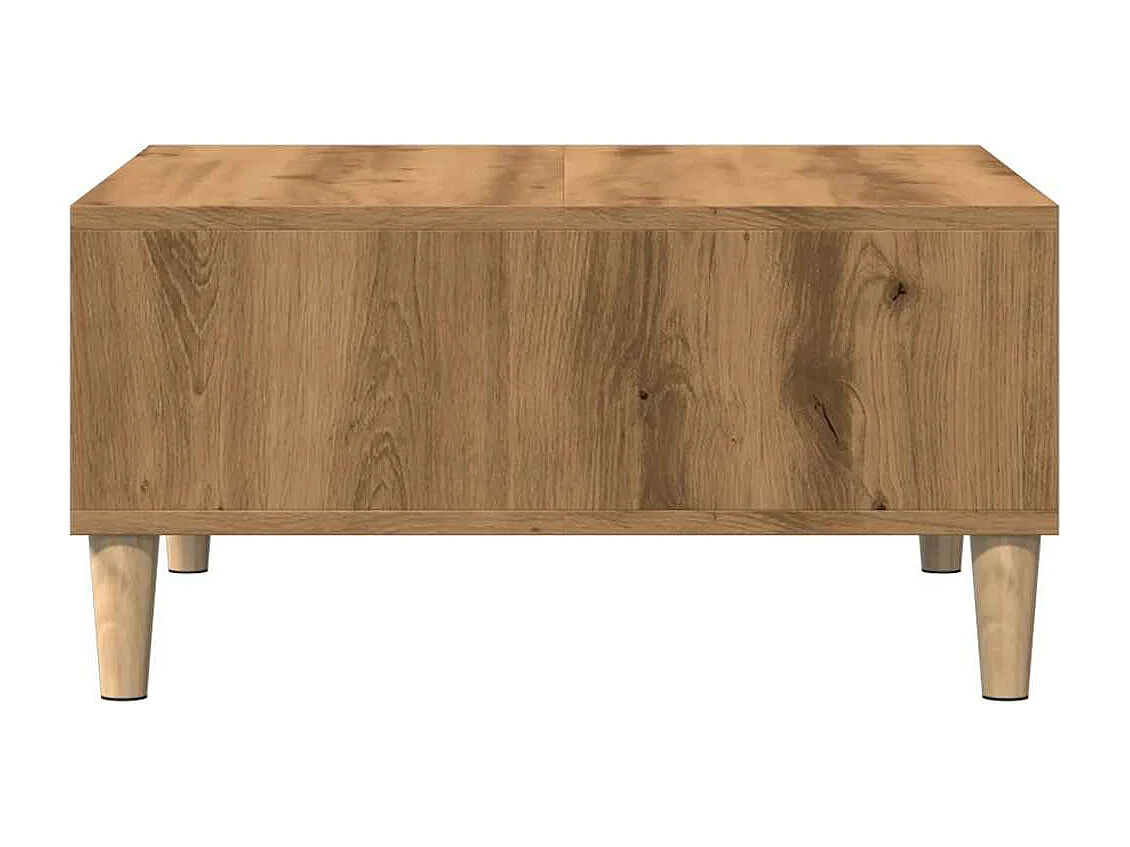 Tavolino artigianale in rovere 60x60x30 cm in legno ingegnerizzato