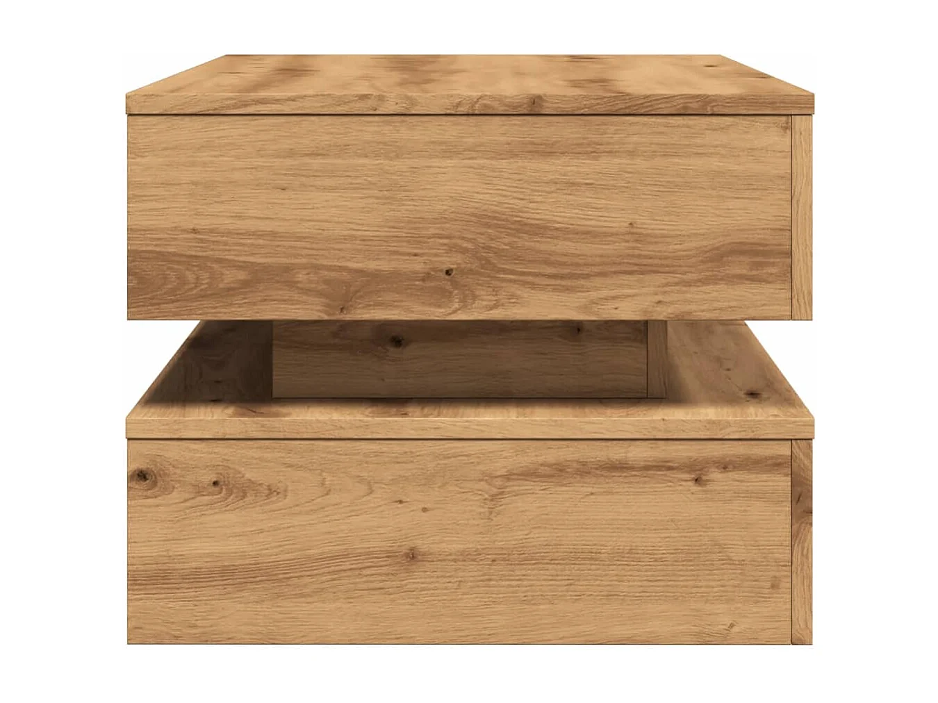 Table basse avec lumières LED chêne artisanal 90x50x40 cm