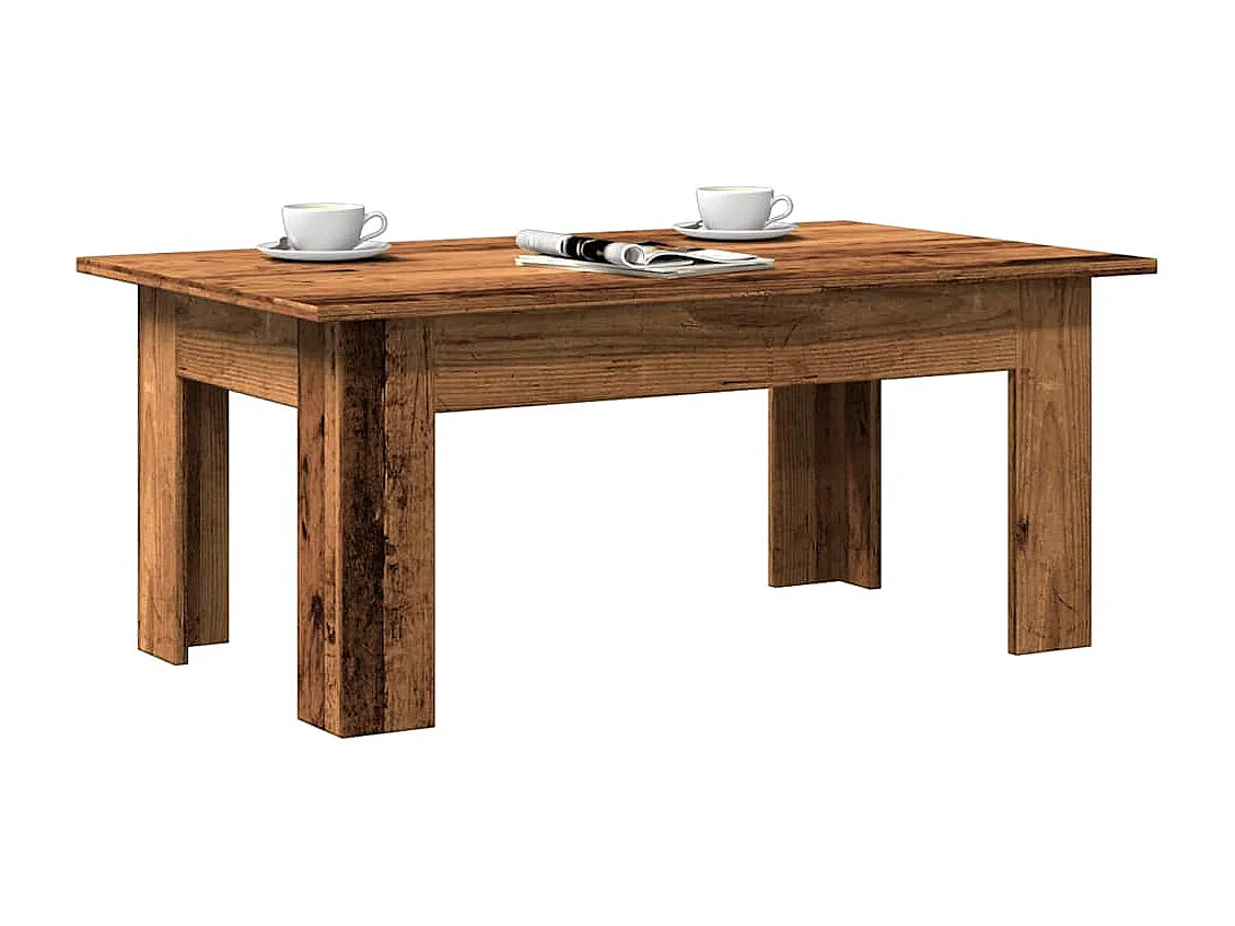 Table basse vieux bois 100x60x42 cm bois d'ingénierie