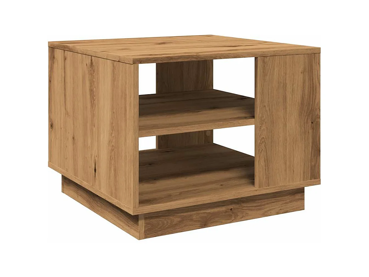 Tavolino artigianale in rovere 55x55x42 cm in legno ingegnerizzato