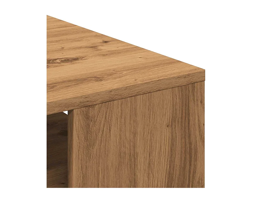 Tavolino artigianale in rovere 55x55x42 cm in legno ingegnerizzato