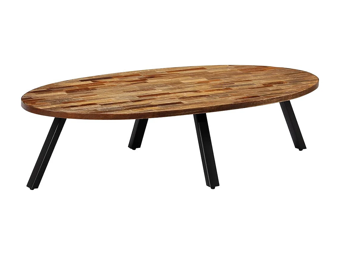 Table basse Teck recyclé massif Ovale 120x60x30 cm