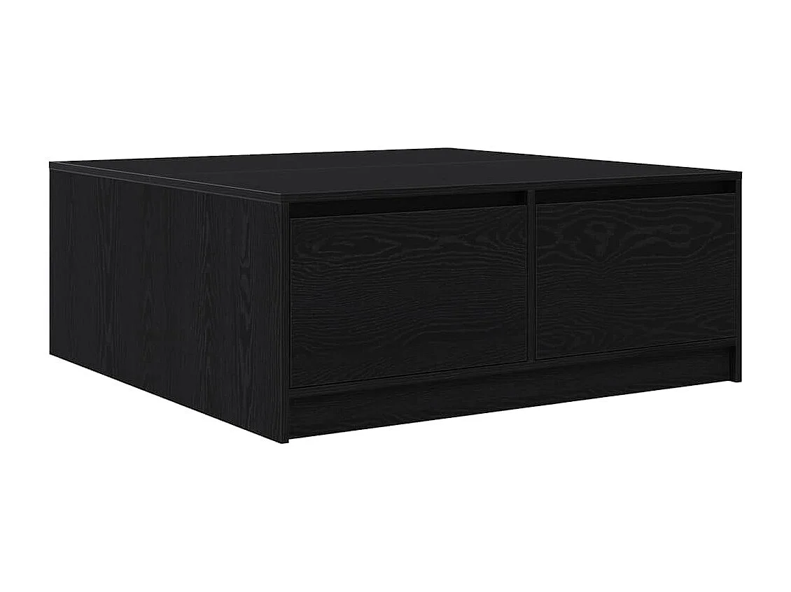 Mesa de centro com gavetas carvalho preto 100x100x40 cm