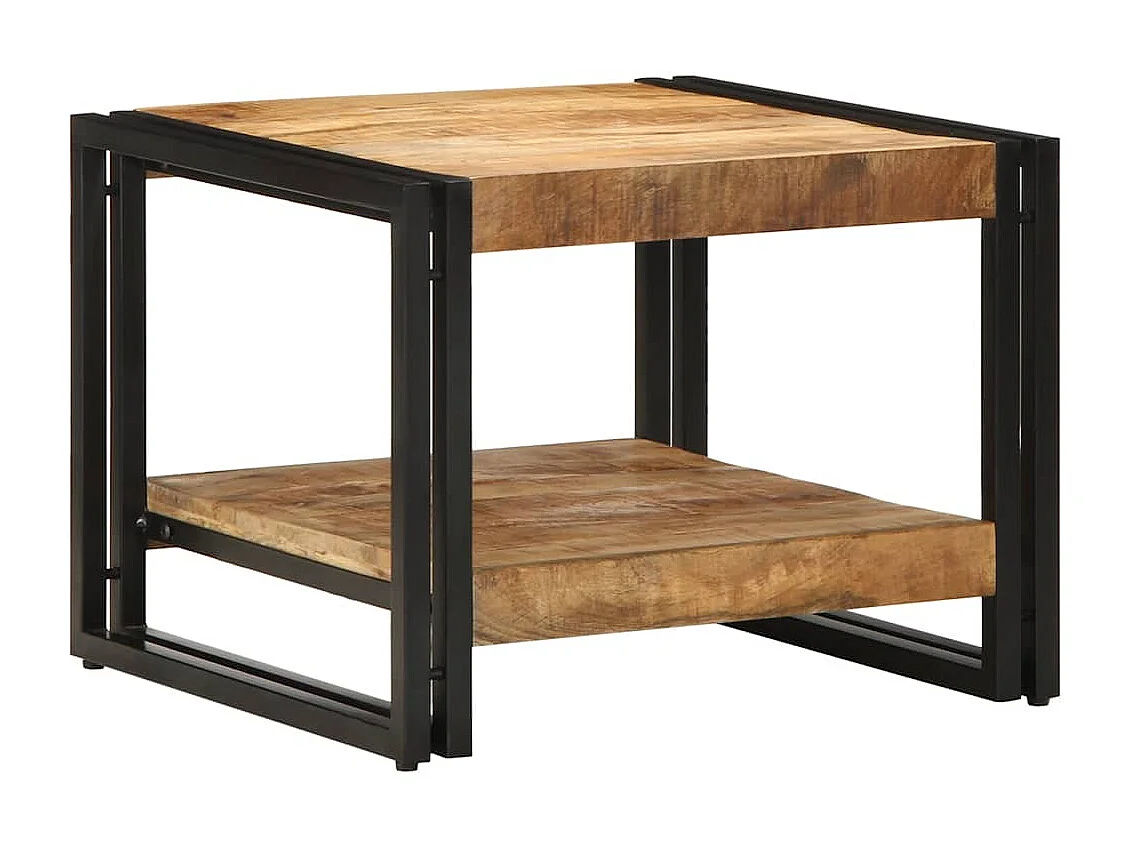 Table basse 50x50x38 cm bois de manguier massif brut
