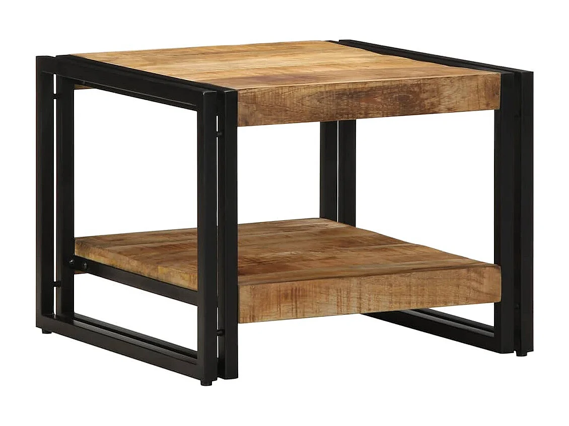 Table basse 50x50x38 cm bois de manguier massif brut