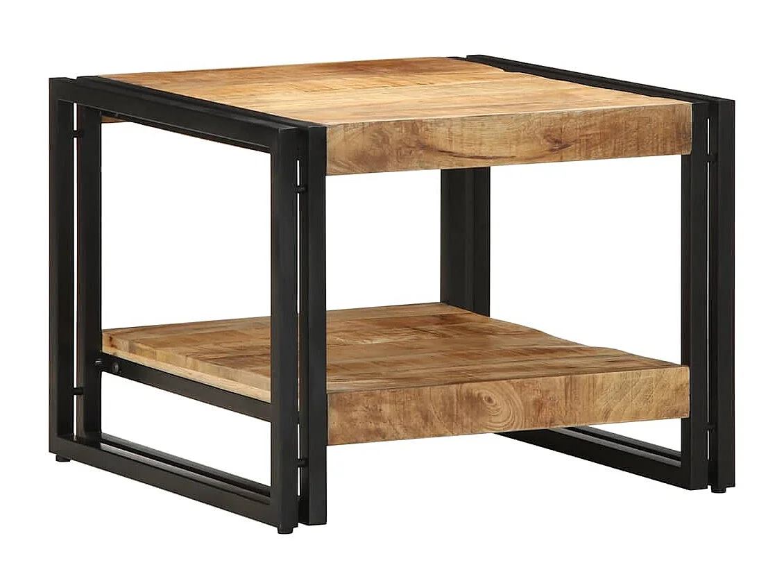 Table basse 50x50x38 cm bois de manguier massif brut