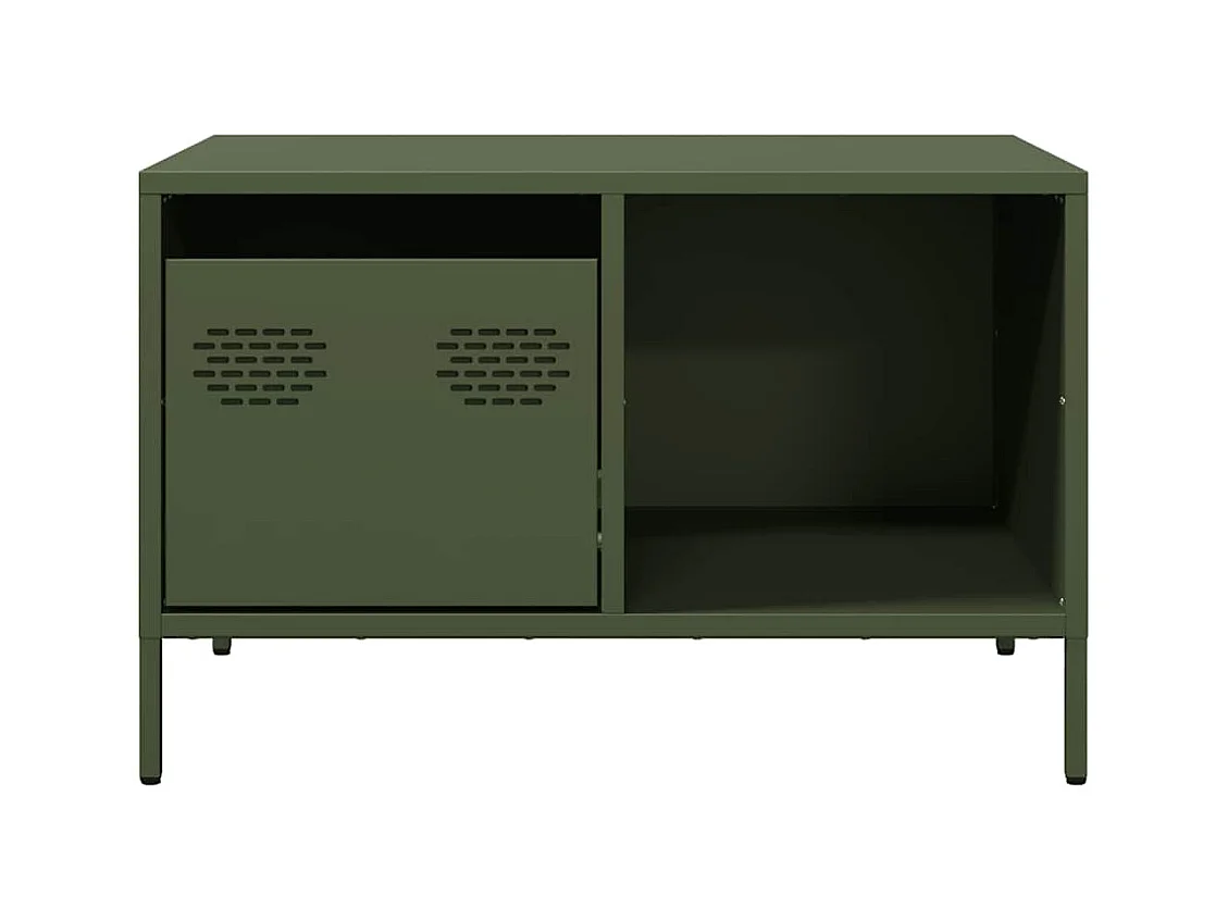 Table basse vert olive 68,5x50x43,5 cm acier laminé à froid