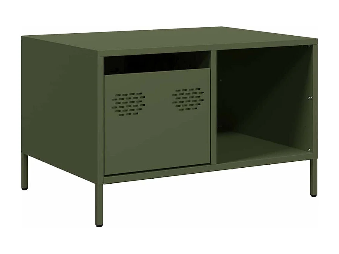 Table basse vert olive 68,5x50x43,5 cm acier laminé à froid