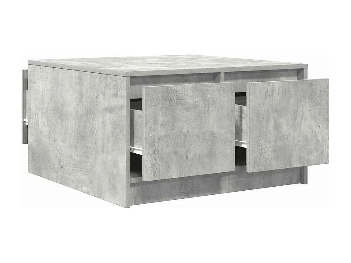 Mesa de centro con cajones gris hormigón 70,5x70x40 cm