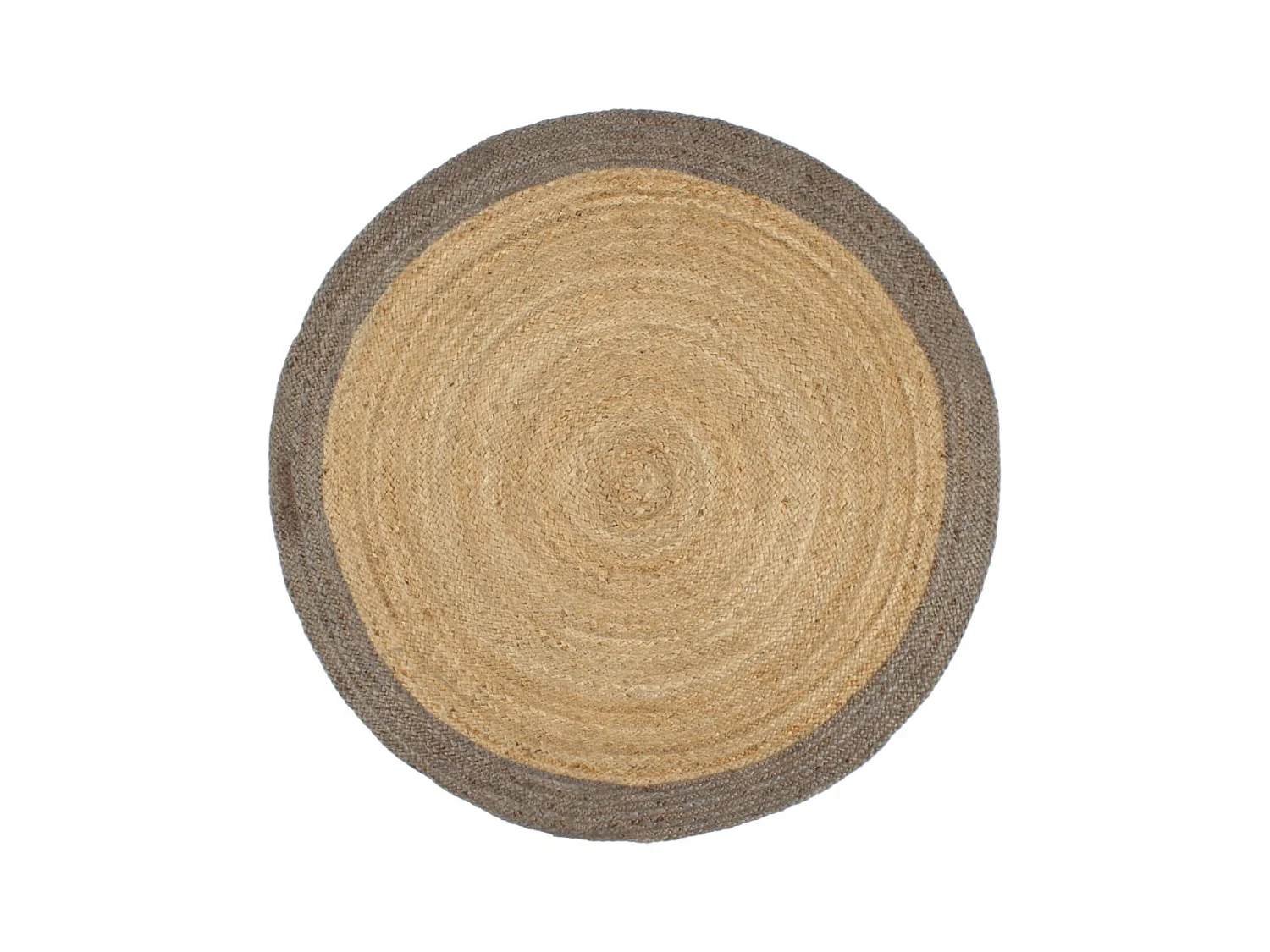Tapis fait à la main Jute avec bord gris 210 cm