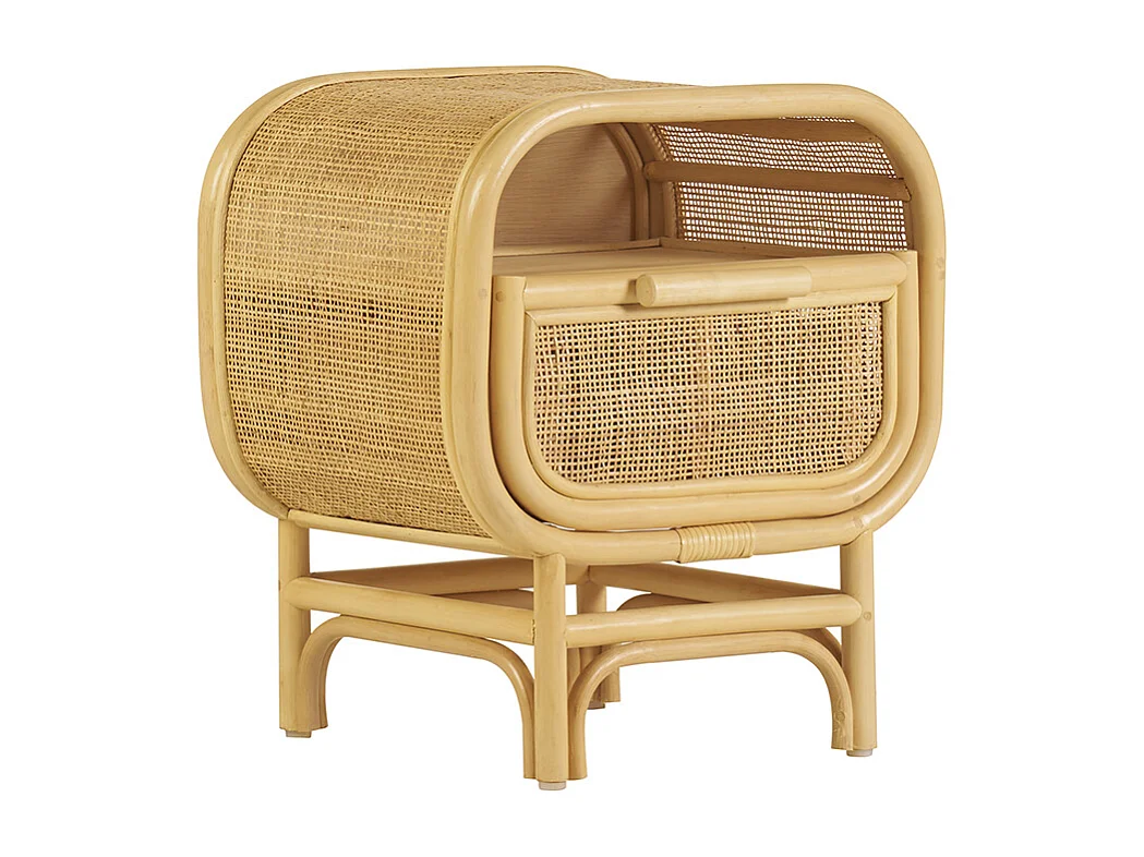 Tables de chevet avec tiroir en rotin (lot de 2) LUWAK