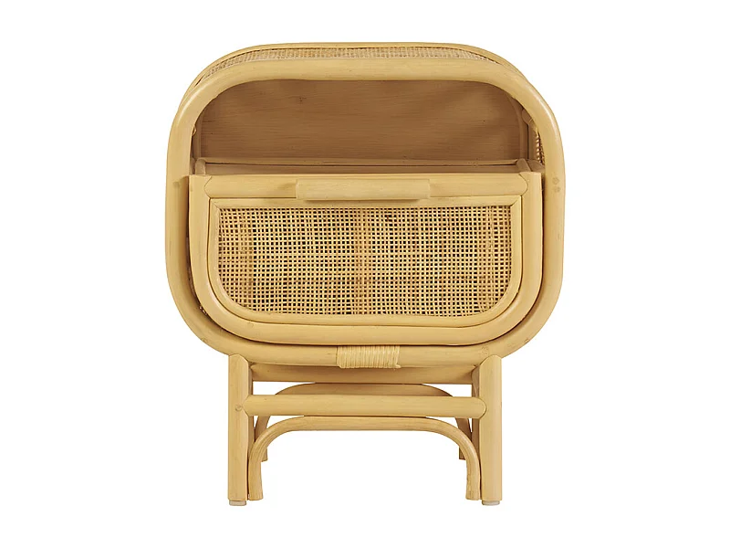 Table de chevet avec tiroir en rotin LUWAK