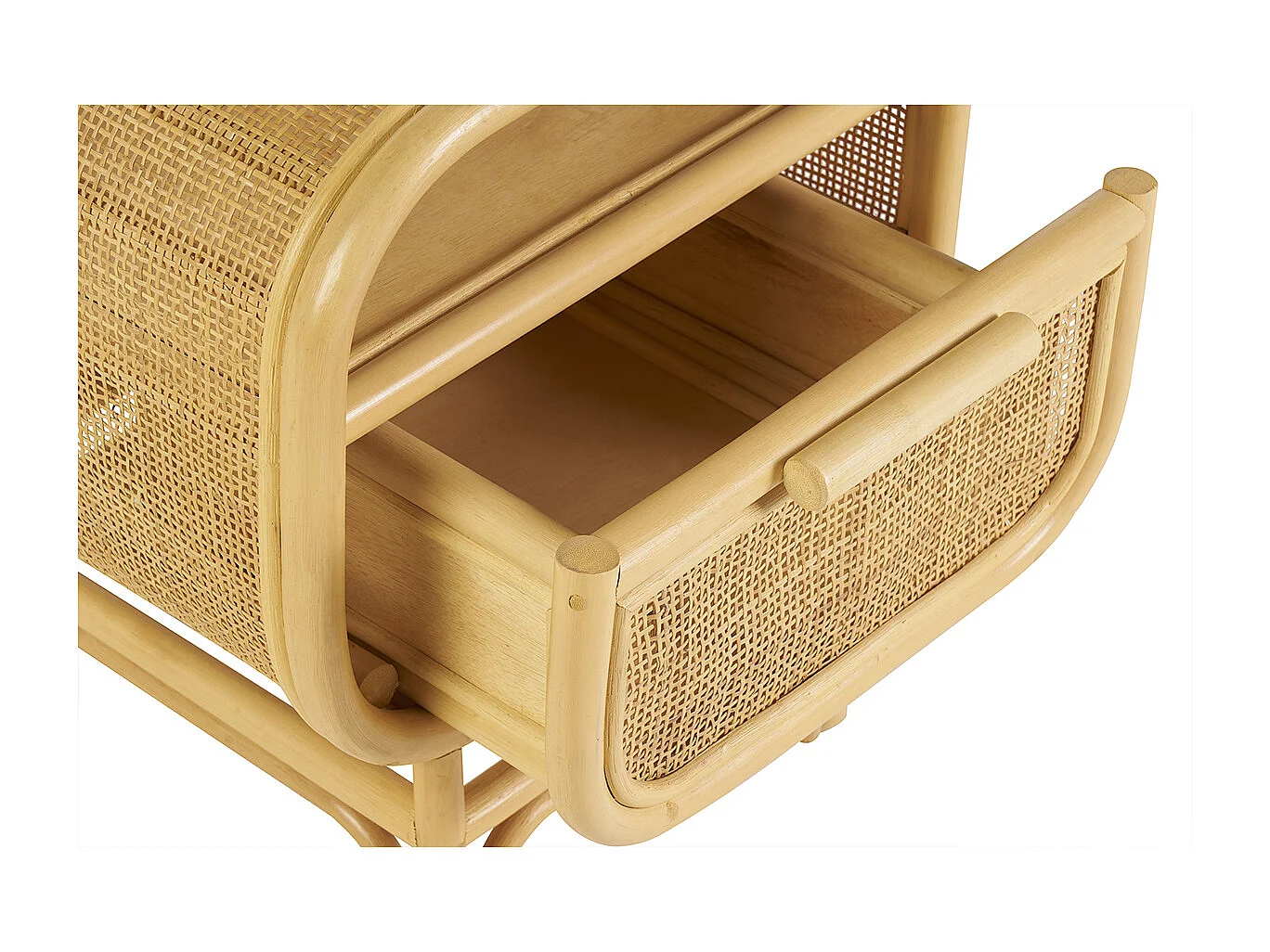 Table de chevet avec tiroir en rotin LUWAK