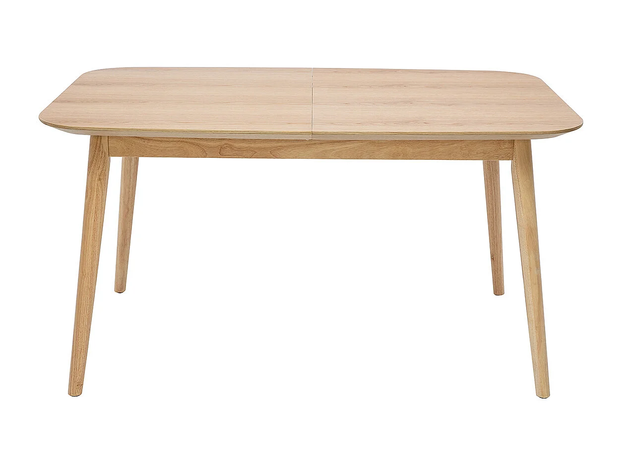 Table extensible rallonges intégrées rectangulaire en bois clair chêne L140-170 cm ANK