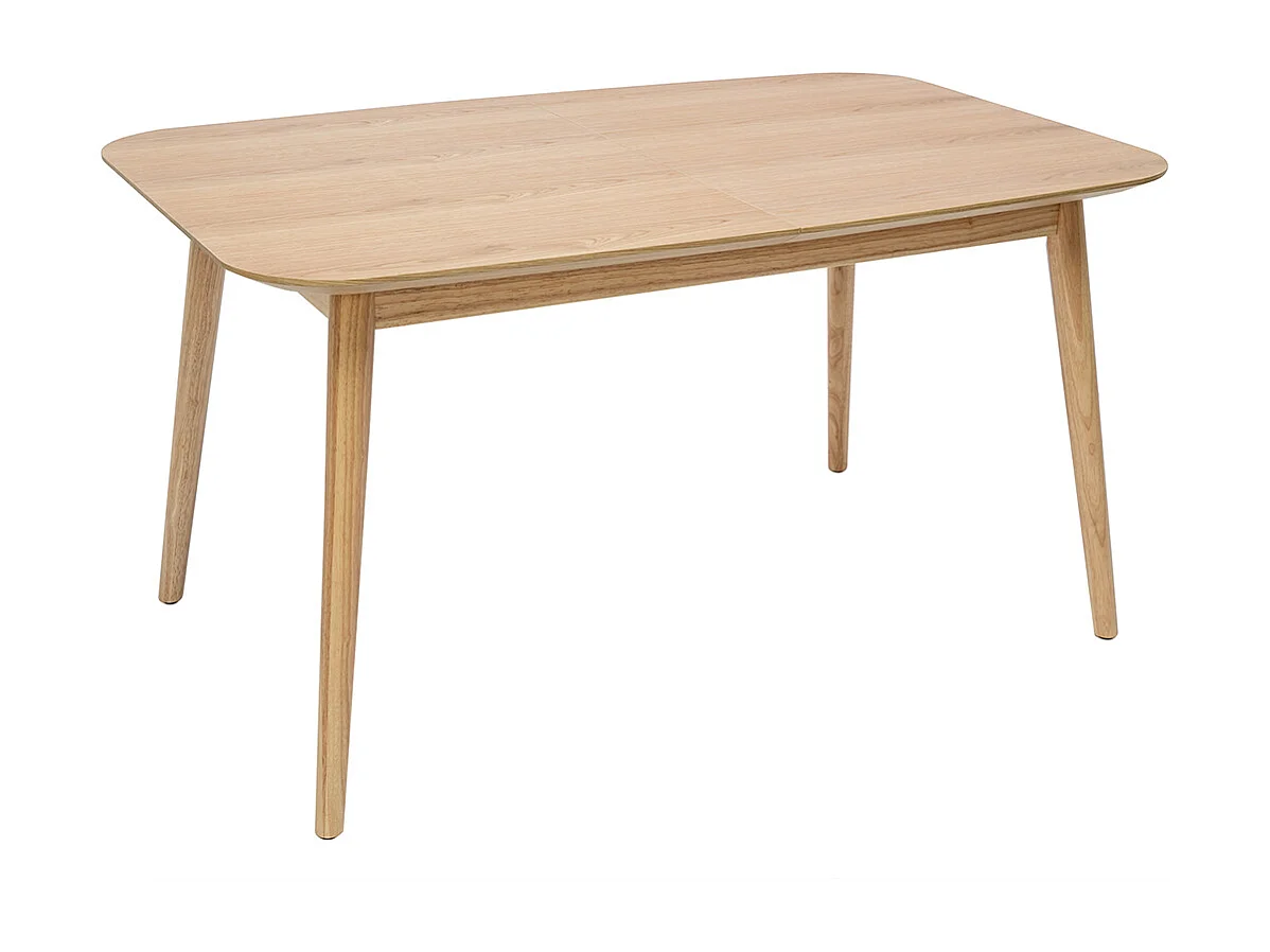 Table extensible rallonges intégrées rectangulaire en bois clair chêne L140-170 cm ANK