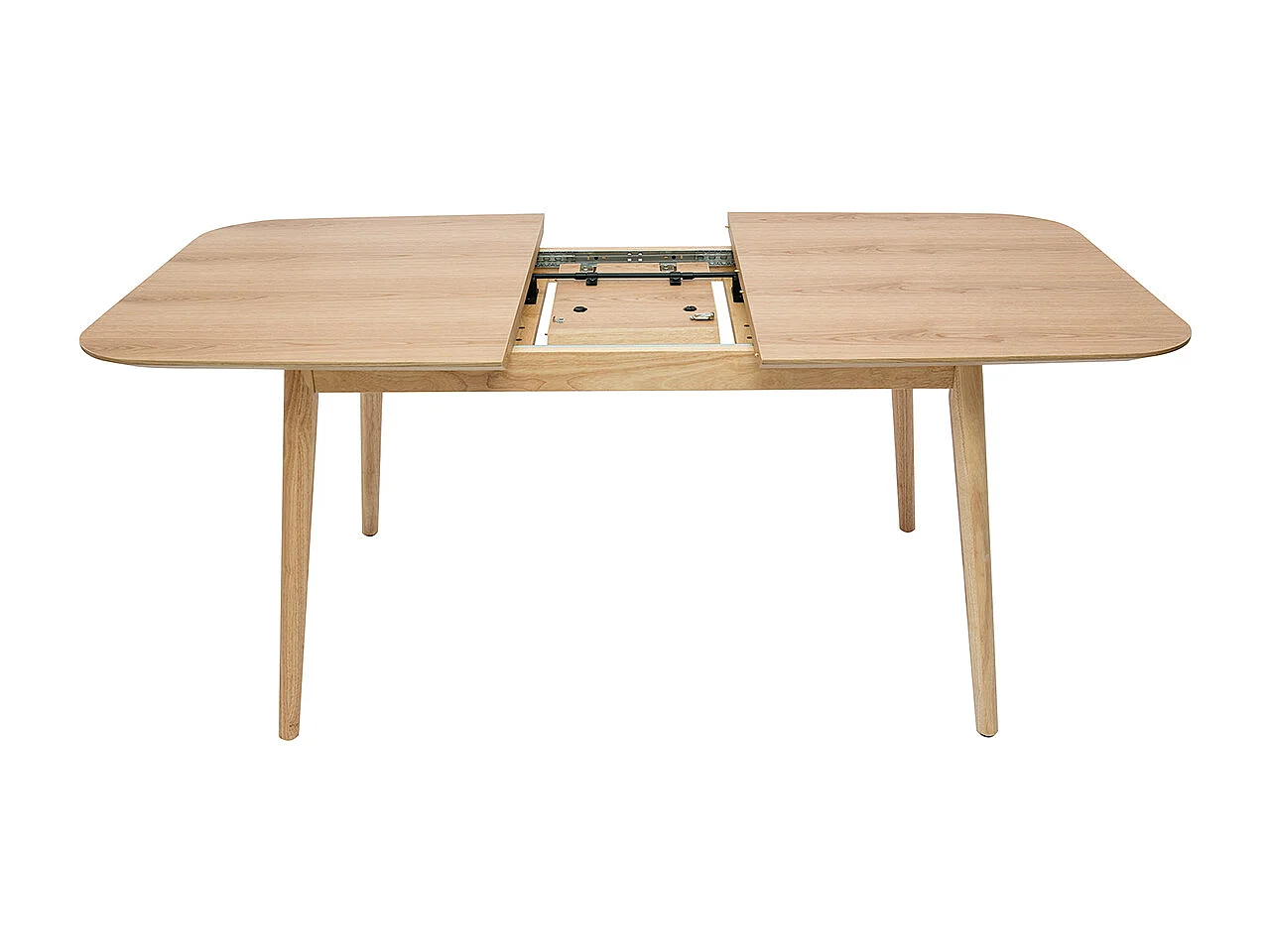 Table extensible rallonges intégrées rectangulaire en bois clair chêne L140-170 cm ANK