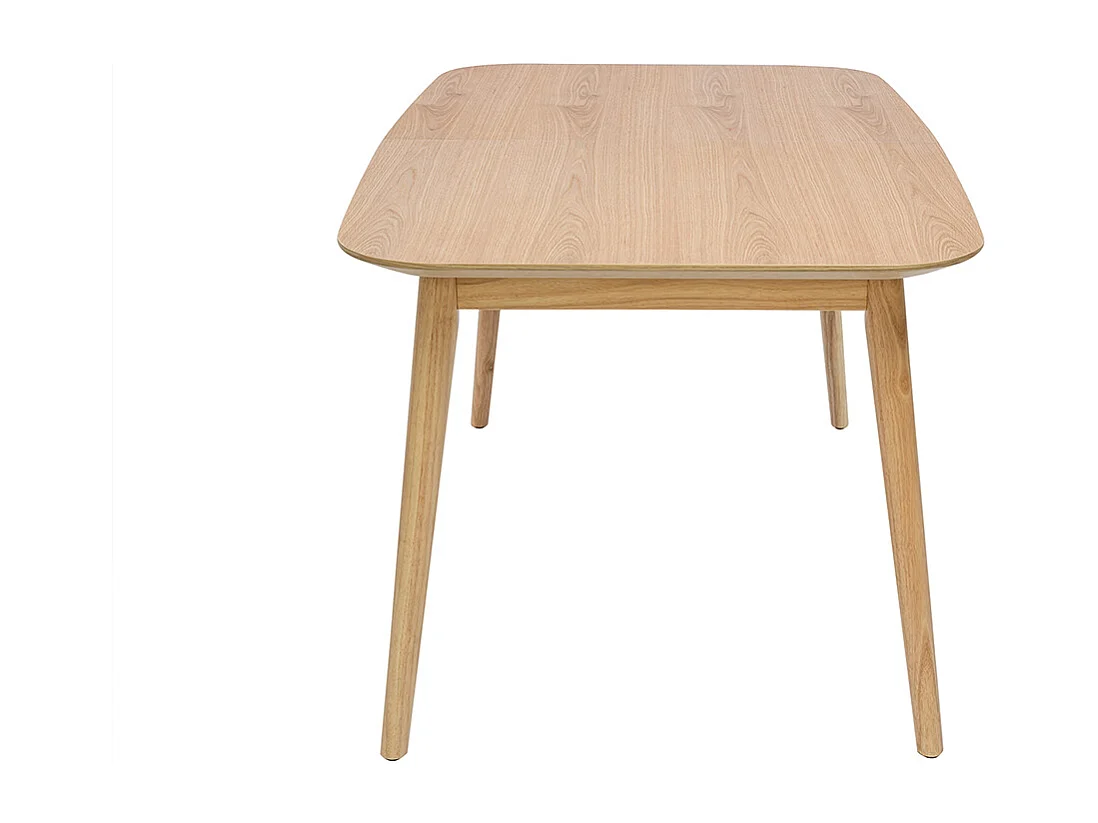 Table extensible rallonges intégrées rectangulaire en bois clair chêne L140-170 cm ANK