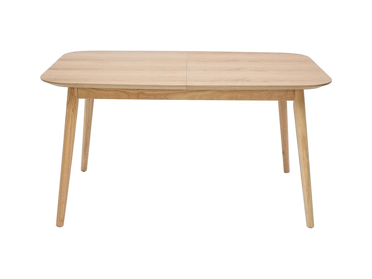 Table extensible rallonges intégrées rectangulaire en bois clair chêne L140-170 cm ANK