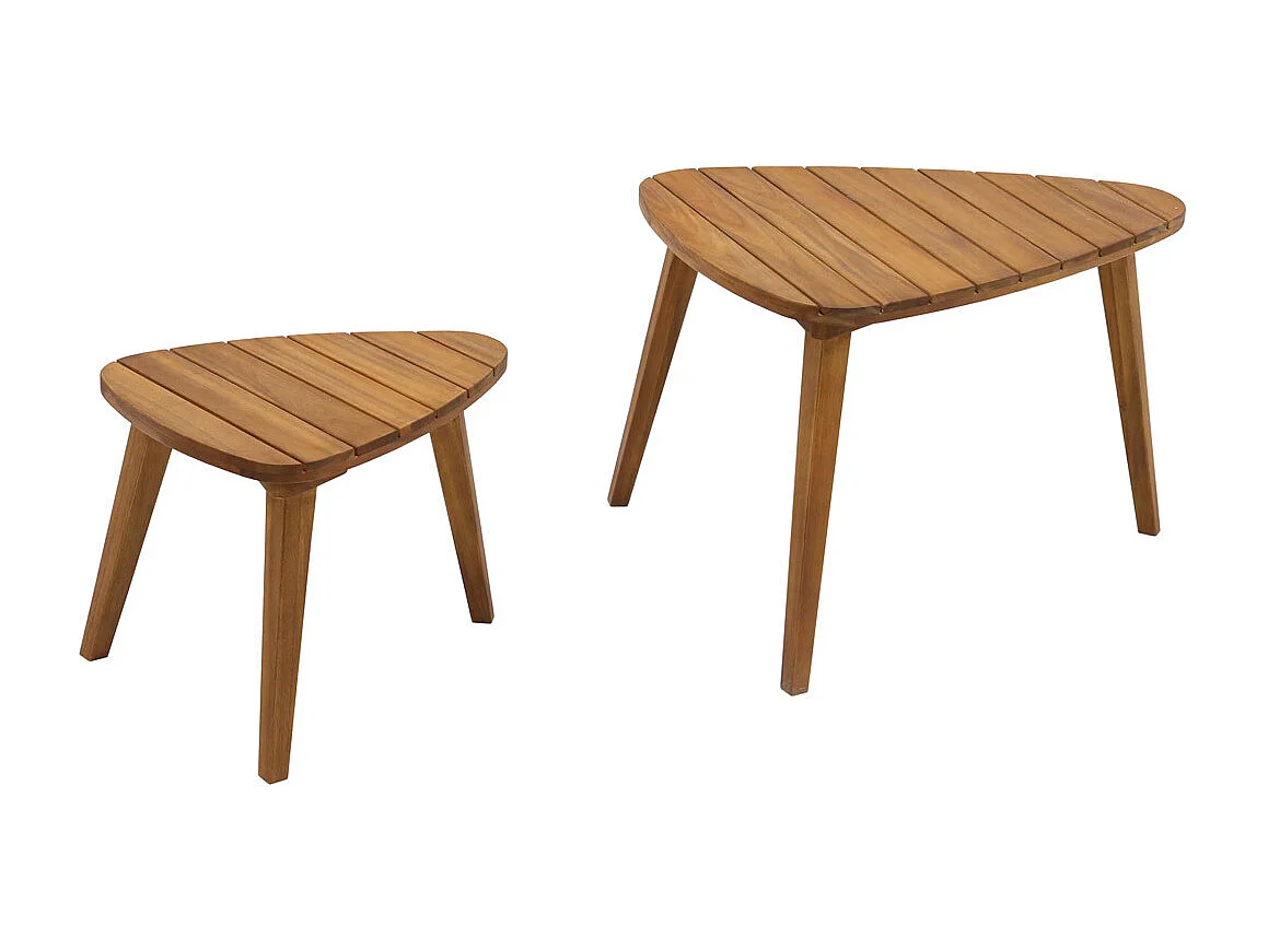 Set de 2 mesas de centro de madera maciza ELQUI